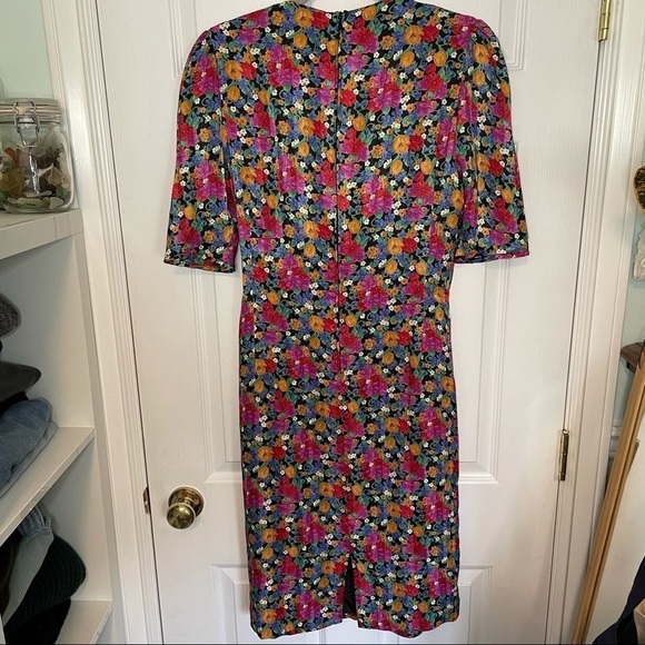 FINK Modell Vintage Floral Midi Dress 12 - Picture 4 of 8